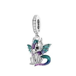 Adorable Dragon Dangle Charm 925 sterling silver
